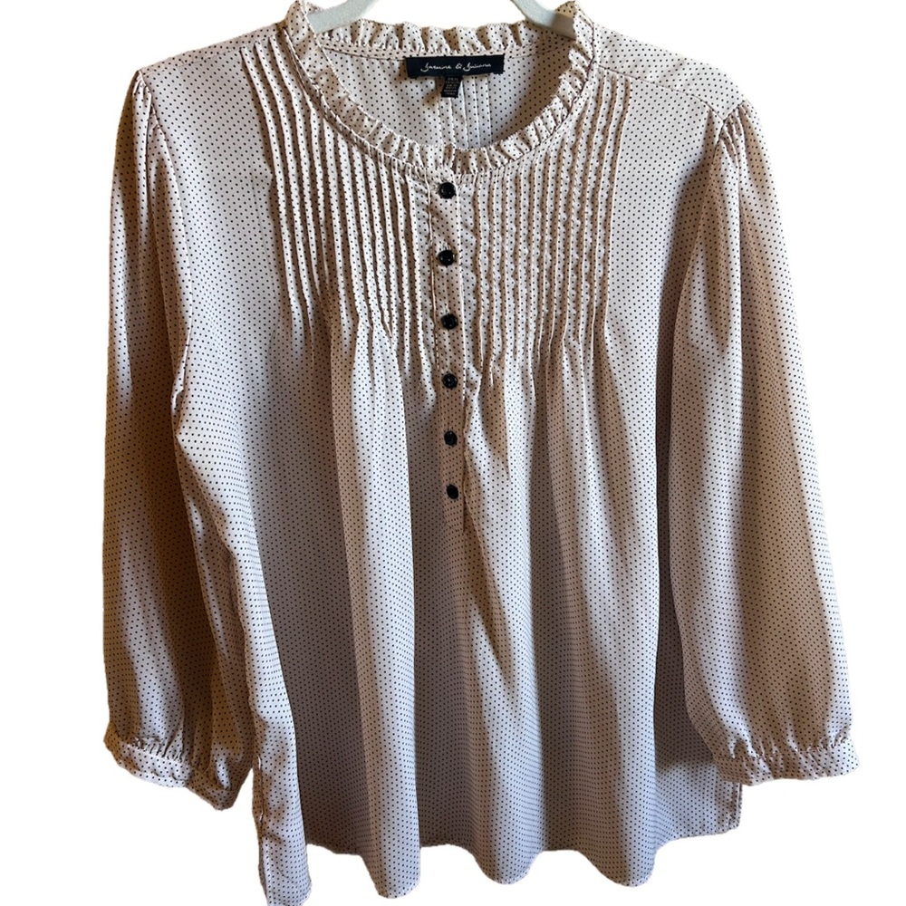 Jasmine & Juliana size XL light pink polka dot blouse